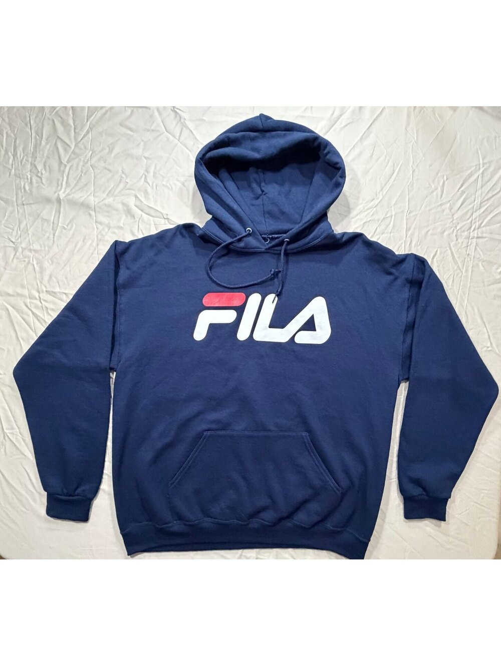 FILA Women’s Plus 1X Navy Big Logo Pullover Hoodie Cotton